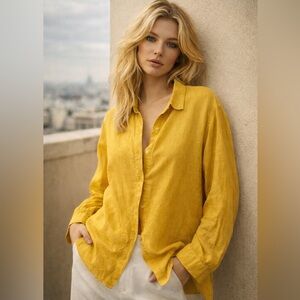 Eileen Fisher Linen Marigold shirt ๐